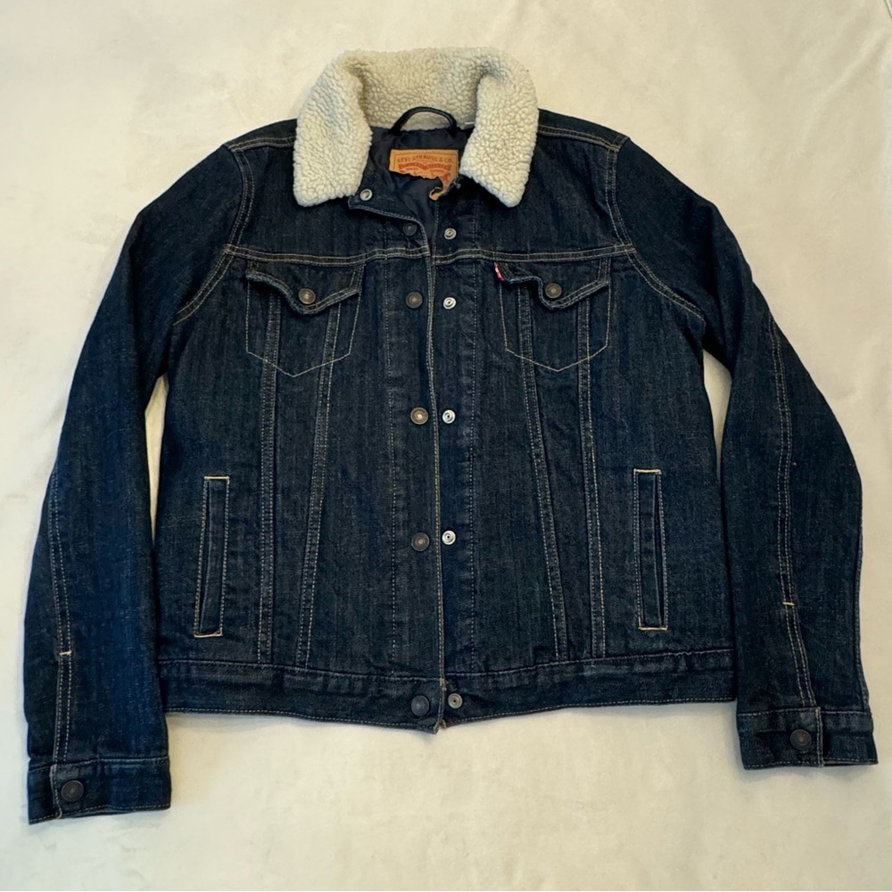 Levi's Jean Jacket w Sherpa & Quilted Lining, sz M - Picture 2 of 14